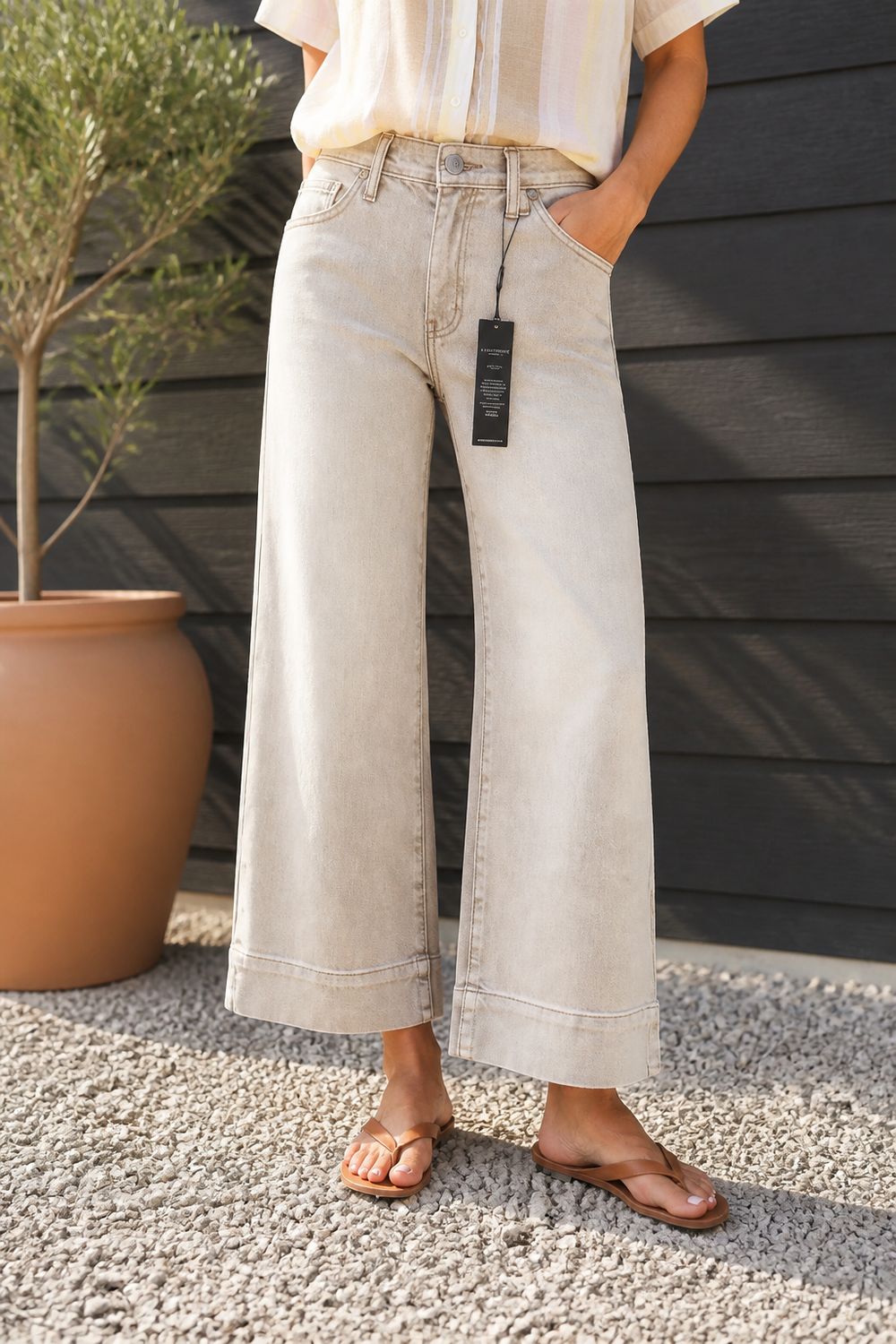 Liverpool Weekender Cropped Wide Leg Antique Khaki Liverpool Weekender Cropped Wide Leg Antique Khaki
