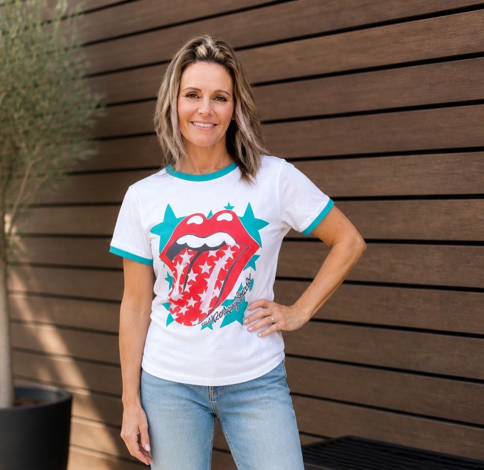 Recycled Karma Rolling Stones vivid logo Tee