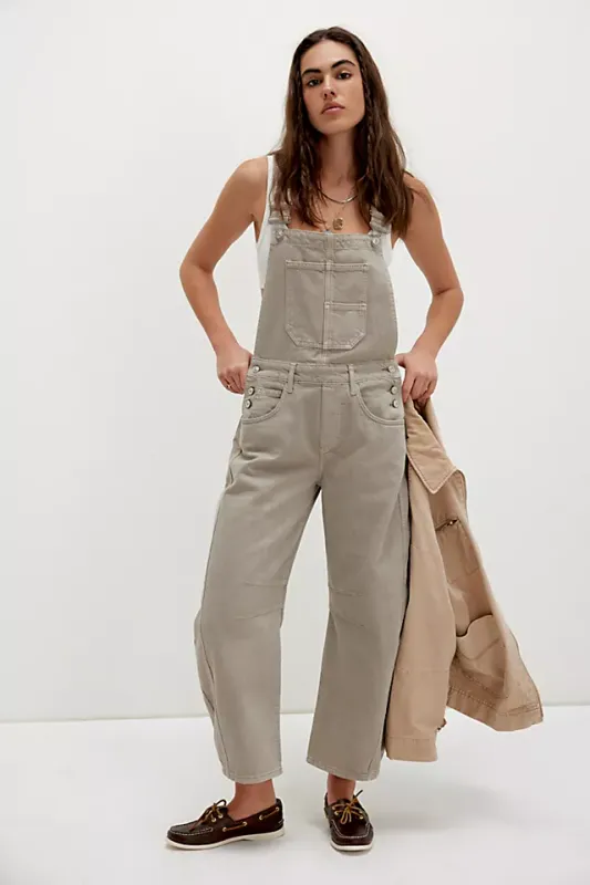 Free People Good Luck Bibs Snow Drift Wash Xs