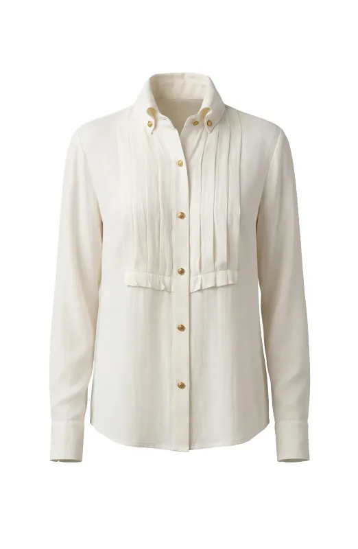 Liverpool Ls Blouse W/ Gold Buttons Whipped Cream Liverpool Ls Blouse W/ Gold Buttons Whipped Cream