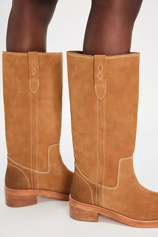 Free People Blaze Pull On Boot Tofee Suede