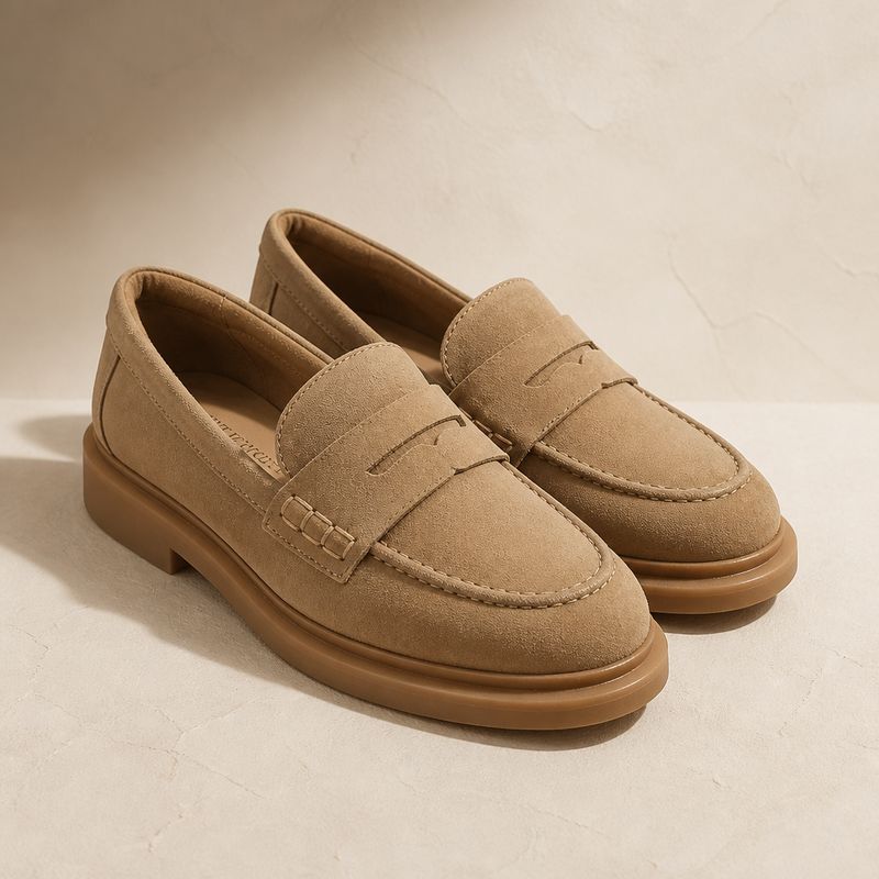Free People Lana Loafer Taupe Suede