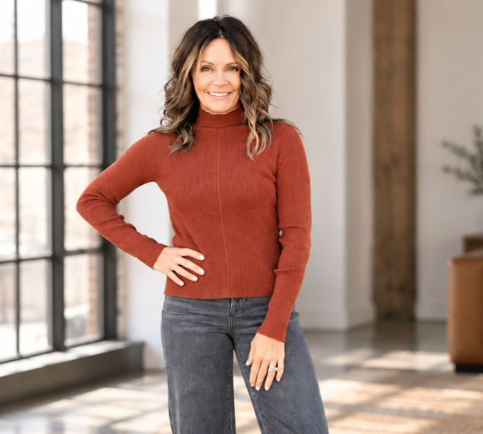 Liverpool Long Flare Turtle Neck Auburn Liverpool Long Flare Turtle Neck Auburn