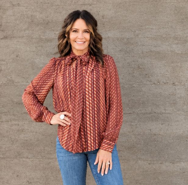 Liverpool Long Slv Blouse Burgundy Rust Liverpool Long Slv Blouse Burgundy Rust