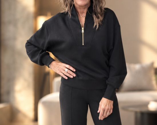 Elan Black 3/4 Zip Top Elan Black 3/4 Zip Top