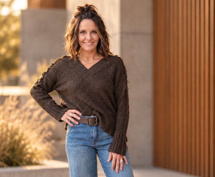 Elan Choc V Neck Sweater Elan Choc V Neck Sweater