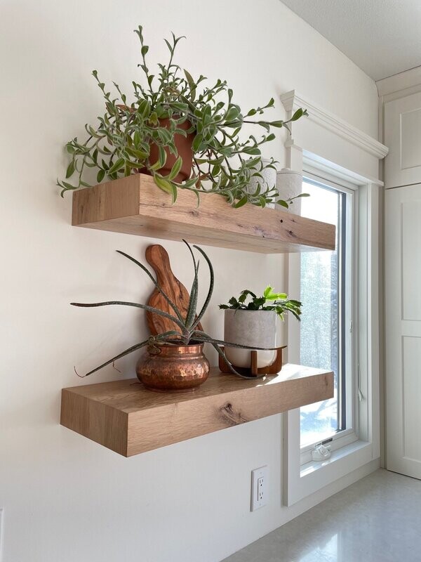 White Oak - Floating Box Beam Shelves