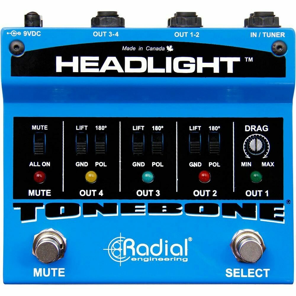 RADIAL TONEBONE HEADLIGHT ISOLATED AMP SELECTOR WITH 4 INPUTS