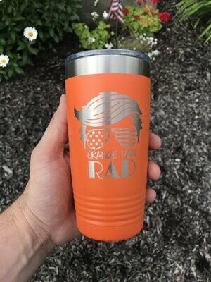 Orange Man Rad Yeti Style Travel Mug