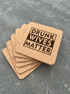 Drunk Wives Matter Cork Coaster Set