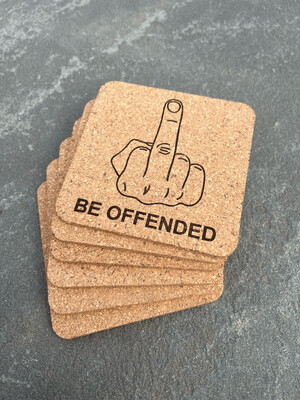 Be Offended Cork Coaster Set