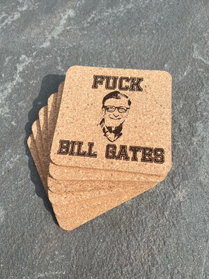 Fuck Bill Gates Cork Coaster Set