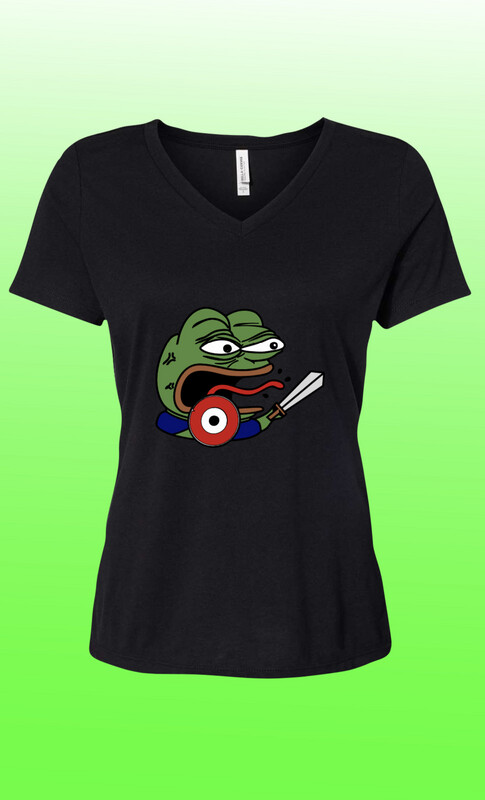 Fighting Pepe Ladies V Neck