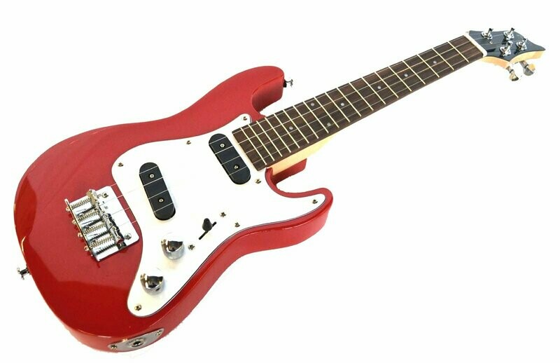 TENOR UKULELE ELECTRIC SOLID BODY STEEL STRINGS TWIN PICKUP SC STYLE - back in stock