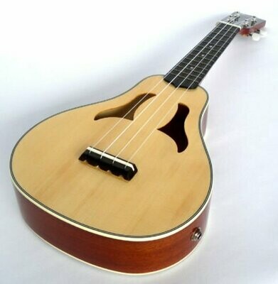 CLEARWATER HIGH GLOSS SOPRANO UKULELE VITA ELECTRO ACOUSTIC SOLID TOP