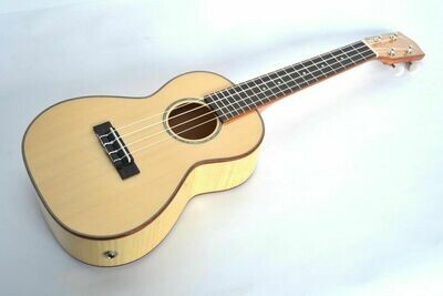 UKULELE CONCERT ELECTRO SOLID TOP STUNNING FLAME MAPLE BODY BY CLEARWATER