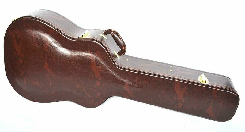 BROWN HARDCASE ACOUSTIC GUITAR HARD CASE WESTERN DREADNOUGHT FULLY PADDED LINED