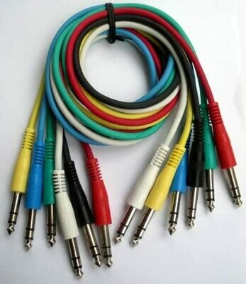 Patch cables Pack of 6 balanced Studio patch cables TRS cables 90cm long