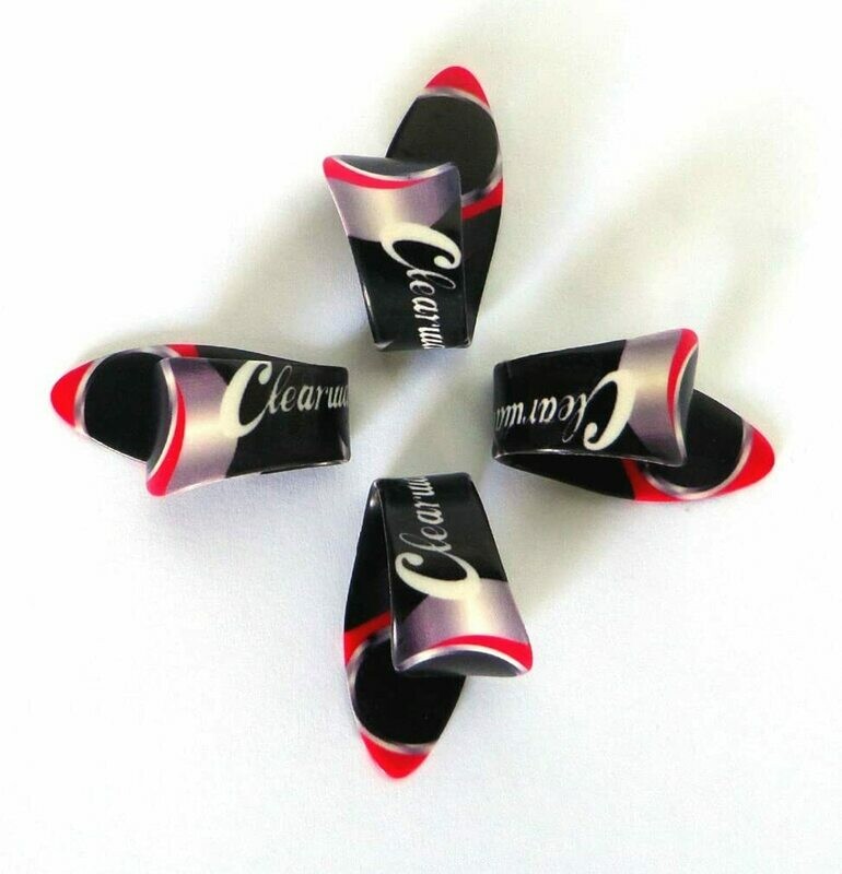 THUMB PICKS - SET OF 4 - BLACK AND RED SIZE MEDIUM / LARGE BY CLEARWATER