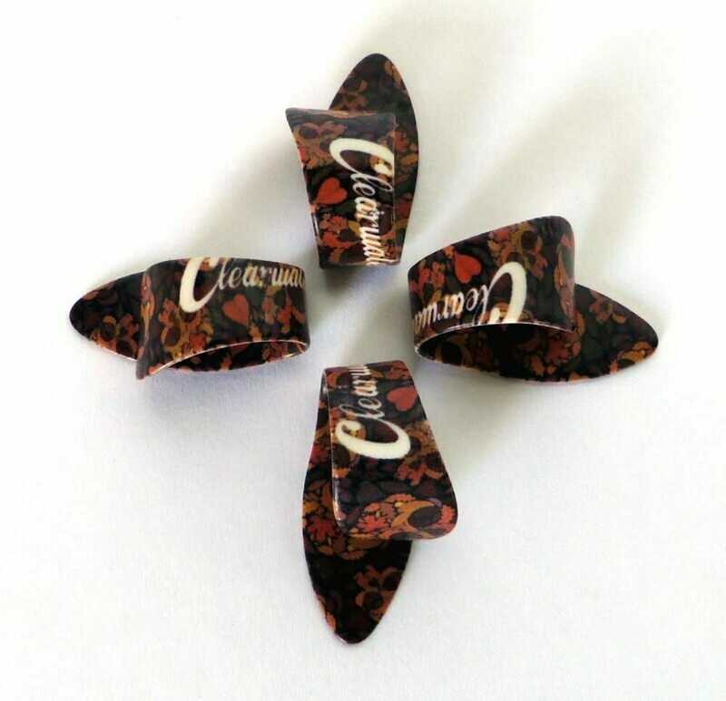 THUMB PICKS - SET OF 4 - FLORAL SKULLS MEDIUM / LARGE BY CLEARWATER