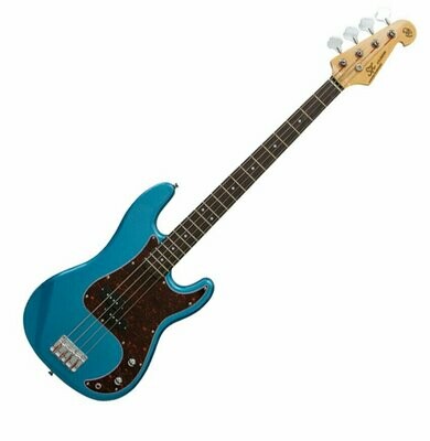 SX Electric Bass Precision Style Guitar in Blue Supplied with Gig Bag