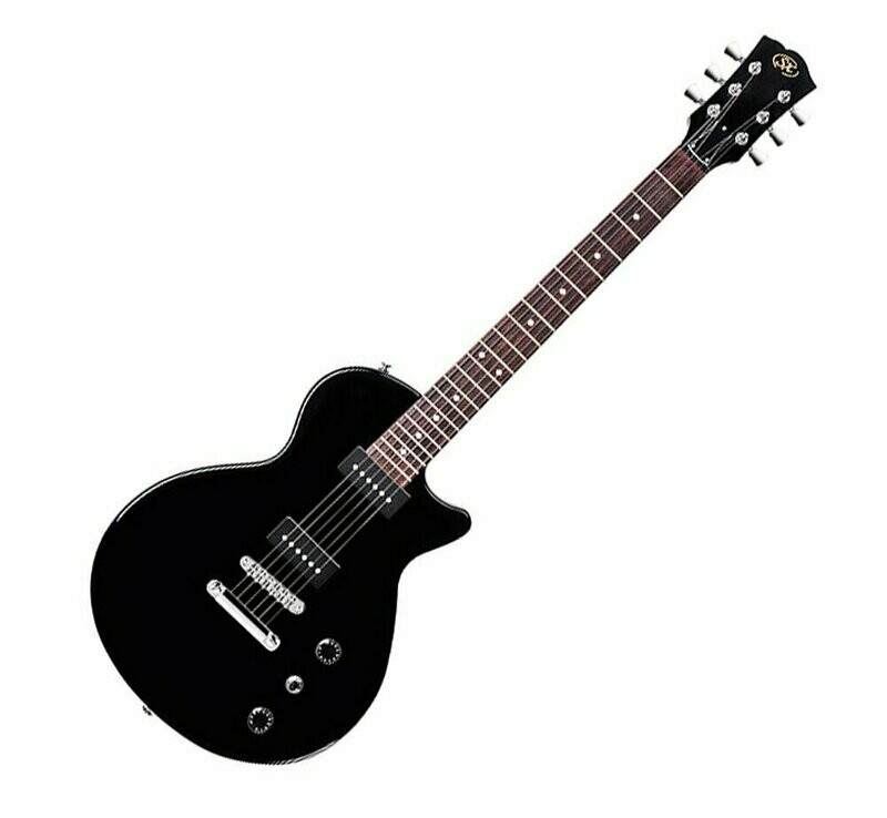 SX ELECTRIC GUITAR LP JUNIOR STYLE IN BLACK  - 2 Sigle Coil Pickups