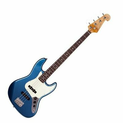 SX Electric Solid Body Bass Guitar JB style in Blue with Gig Bag