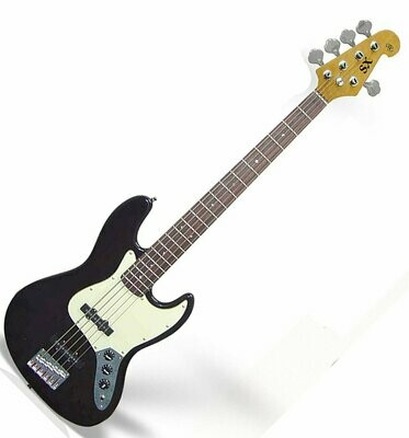 SX JB style Electric Bass Guitar 5 string Includes Gig Bag 86945BK