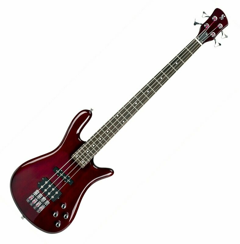 Electric Bass Guitar Curved body in Wine Red gloss finish Powered pickups by SX