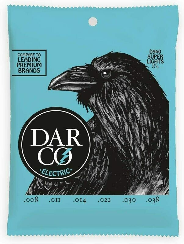 DARCO ELECTRIC GUITAR STRINGS D940 SUPER LIGHT 8'S 8-38 NICKEL