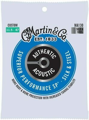 Martin Authentic Acoustic Guitar Strings Silk & Steel Custom (0.0115