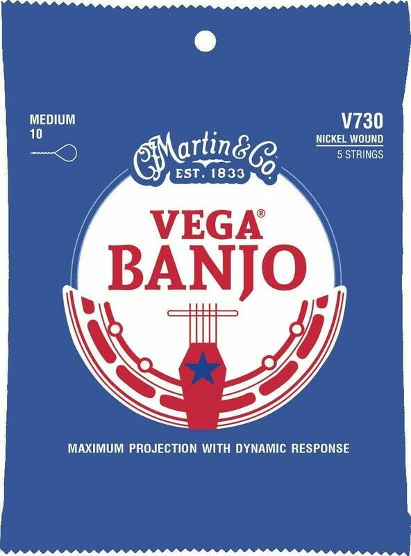 MARTIN BANJO STRINGS 5 STRING G BANJO NICKEL WOUND MEDIUM .010 -.023 &.010 V730