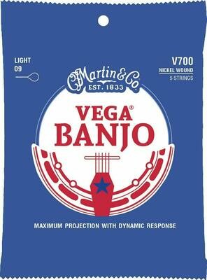 MARTIN BANJO STRINGS 5 STRING G BANJO NICKEL WOUND LIGHT .009 -.020 &.009 V700