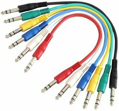 Adam Hall 3 Star Series 0.3m 6.3mm Jack Stereo to 6.3mm Jack Stereo Patch Cable Set