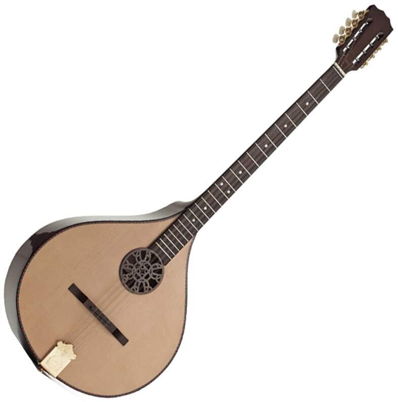 Concert Bouzouki Romanian Solid Flat Back Carved Soundhole By Ozark