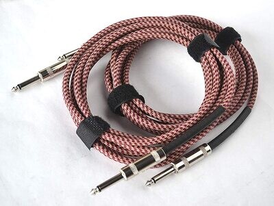 Guitar leads instrument cable 10ft / 3m 1/4 Jack to Jack by Boston Quantity of 2