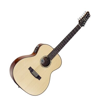 Guitar Electro Acoustic 12 string Solid Body Ovangkol Fingerboard by Ozark