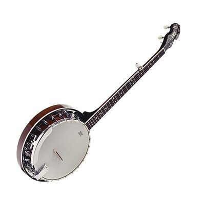 Electric Banjo 5 string Rolled Brass tone ring Remo head Padded Gig Bag by Ozark