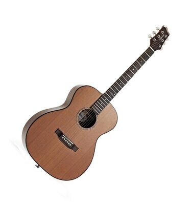 Acoustic Guitar Small Body Solid Cedar Top Ovangkol fingerboard 3800 by Ozark