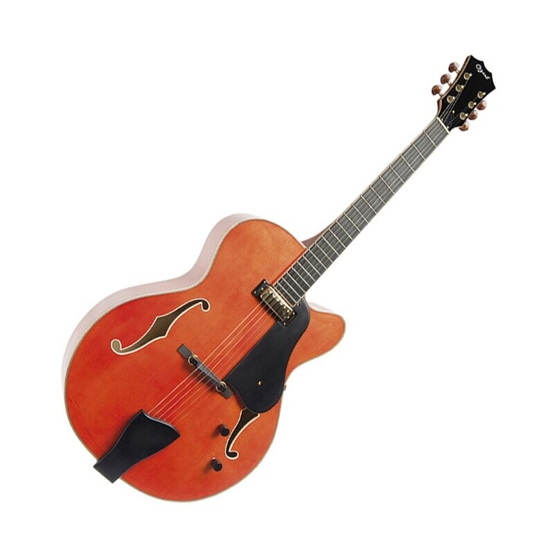 Jazz Electric Guitar Warm Orange finish Spruce top 3178 by Ozark