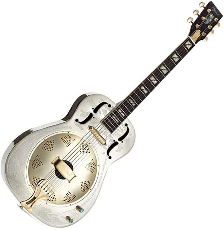 Resonator Guitar Electro Acoustic Nickel plated thinline Brass body by Ozark