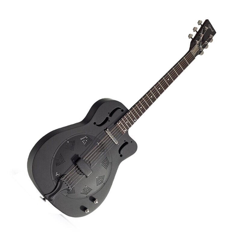 Resonator Guitar Cutaway Thinline Steel body with Electrics by Ozark