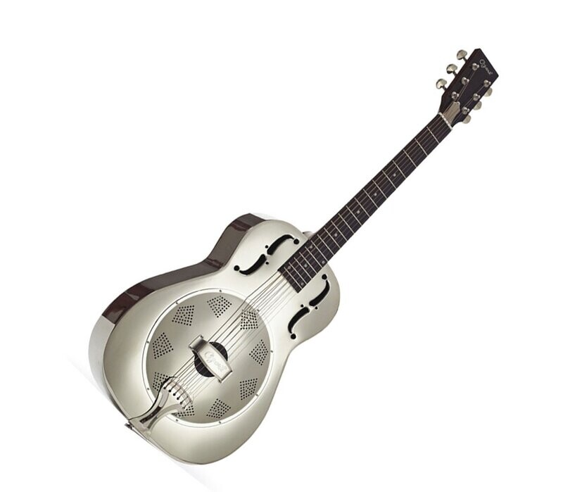 Resonator Guitar Nickel plated Steel body Biscuit domed resonator cone by Ozark