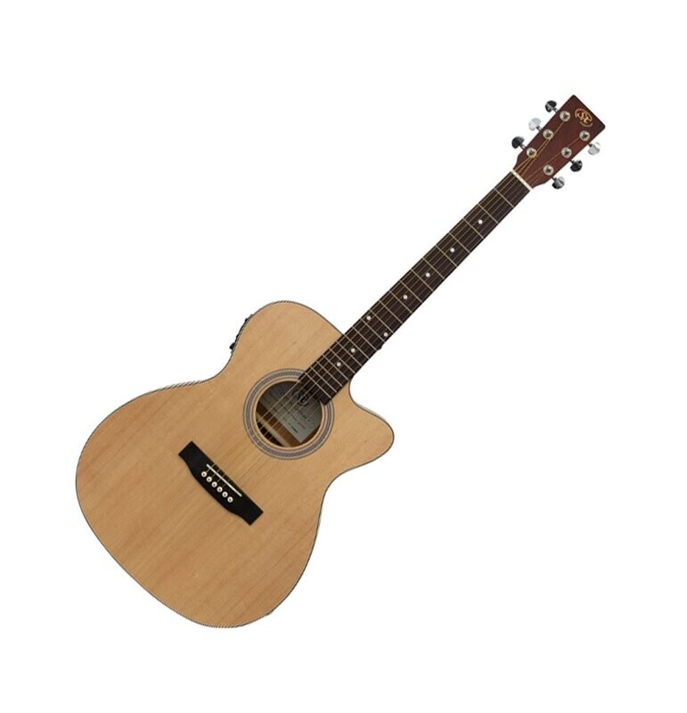 Electro Acoustic Guitar Cutaway D Matt Finish Spruce top Model 3552CE by SX