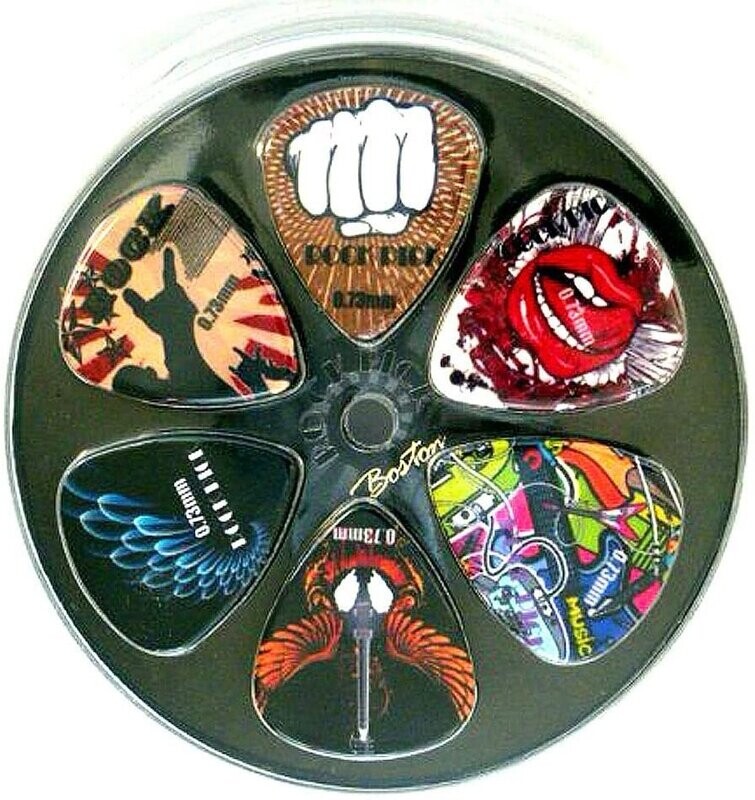 Guitar Picks Rock Pick Plectrums 0.73mm Medium (6 Picks) by Clearwater
