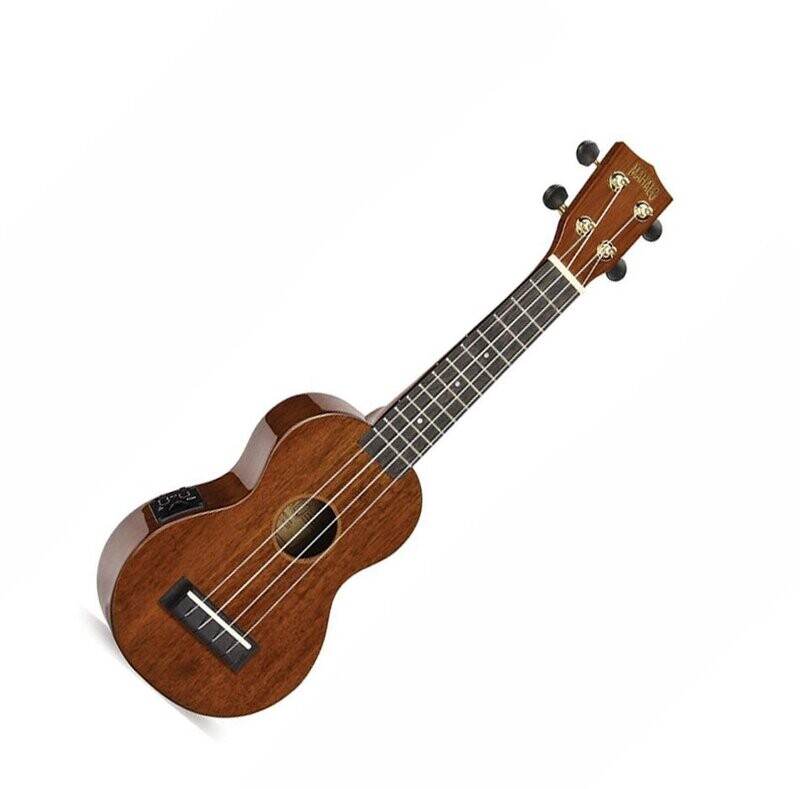 Mahalo Java Ukulele Soprano Electro Arched back Brass frets and Gig Bag