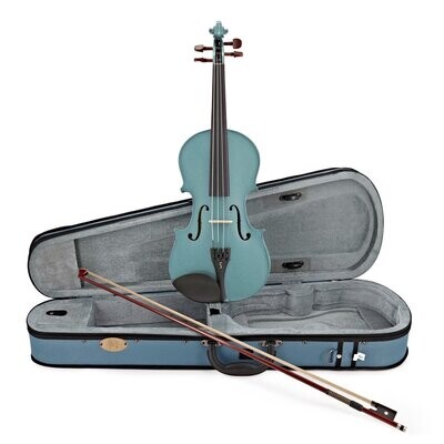 Harlequin Violin Outfit Light Blue 4/4 Size Lightweight Case P&H fibreglass bow