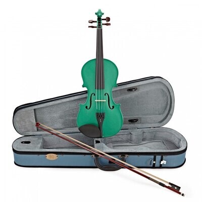 Harlequin Violin Outfit 3/4 Size Green Lightweight case P&H fibreglass bow
