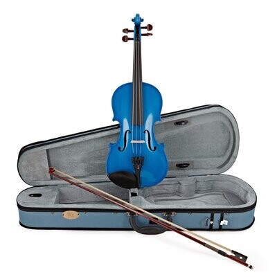 Harlequin Violin Outfit 3/4 Size Blue Lightweight case P&H fibreglass bow