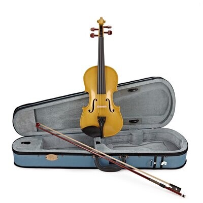Harlequin Violin Outfit 1/4 Size in Yellow Lightweight case P&H fibreglass bow
